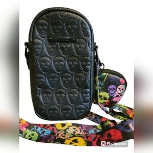 Betsey Johnson Black Skull Crossbody Purse